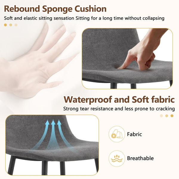 English Elm Table & 8 Dark Gray Chairs Set - 71X35.4" Black Grain Dining Table With Storage & Minimalist Design W1151S04264-GIGA