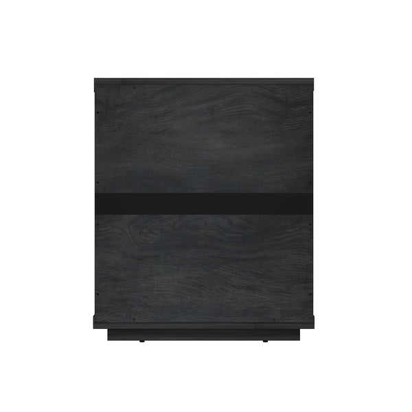 English Elm Evelyn 20" Charcoal Gray Nightstand With 1 Drawer & Open Shelf - Modern Design For Bedroom Storage B365P398530