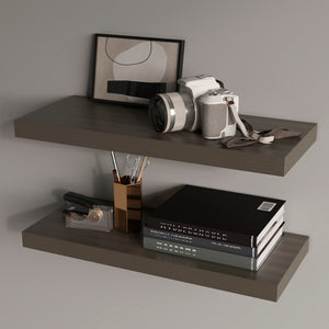 English Elm Smokey Oak Floating Shelf - Rustic Charm & Modern Simplicity For Your Home Décor Display Needs B062P373791-GIGA