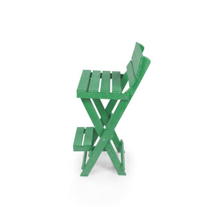 English Elm Harbor Point Recycled Hdpe Outdoor Folding Bar Stool Patio Deck All Season Seating Green B2745P409649