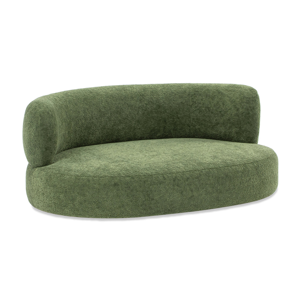 English Elm Jennifer Taylor Home - Shep 36" Curved Dog Sofa Bed Medium Moss Green Fleeced Teddy — Plush Scandinavian Benchmade Lounge, Durable Support B2719P320242