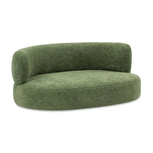 English Elm Jennifer Taylor Home - Shep 36" Curved Dog Sofa Bed Medium Moss Green Fleeced Teddy — Plush Scandinavian Benchmade Lounge, Durable Support B2719P320242