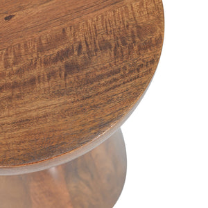 English Elm D14x18" Brown Wooden Pedestal Side Table with Rounded Base, Smooth Top for Chairside, Plant Stand, Nightstand (18H x 14D) W2078P293826