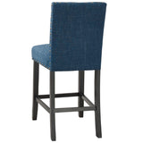 English Elm Elyssian Blue Upholstered Counter Height Chair With Nailhead Trim (Set Of 2)