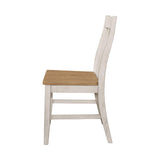 English Elm Set Of 2 Wooden Dining Chairs, Natural and Off White