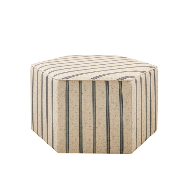 JLA Home Martha Stewart - Cocktail Hexagonal Ottoman — Martha Stewart Bedford Farmhouse Accent, Versatile Tray Table & Seating MT101-0014