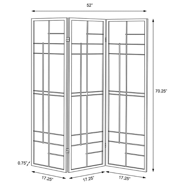 English Elm Colby Rubberwood Frame 3 Panel Folding Screen Room Divider in Traditional Two Tone B062P328676