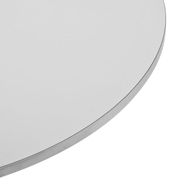English Elm Modern Circular Dining Table | Minimalist 31.4" Round Accent Table for Kitchen, Living & Home Office, Stainless Steel Base, 170 lb Capacity W2565P248234