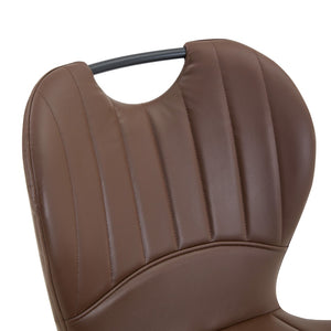 English Elm Set of 4 Olive Fabric Dining Chairs Ergonomic Cushion Black Steel Frame Modern Black+Brown W1151P454885
