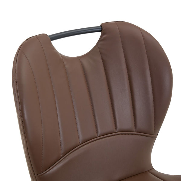 English Elm Set of 4 Olive Fabric Dining Chairs Ergonomic Cushion Black Steel Frame Modern Black+Brown W1151P454885