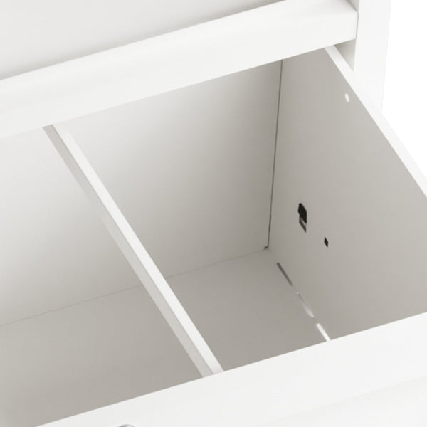 English Elm 28"h White Steel Rolling File Cabinet Locking Drawers Quiet Slides Home Office T2398P465996