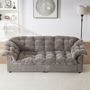 English Elm 94.8" Chenille Modern Deep Seat Sofa Plush Cloud-Like Upholstery, Solid Wood Frame, Luxurious Comfort Grey W1193S00173
