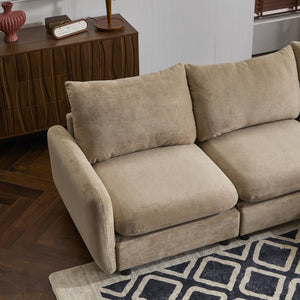 English Elm Christopher Knight Home® - 99 In. L Shaped Modular Velvet Sectional Sofa Set With Ottoman - Stylish Comfort For Any Space N773IS00004N
