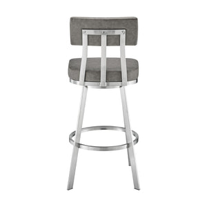 English Elm Verin Swivel Barstool Upholstered Faux Leather Seat Pedestal Base Kitchen Island B2736P354294