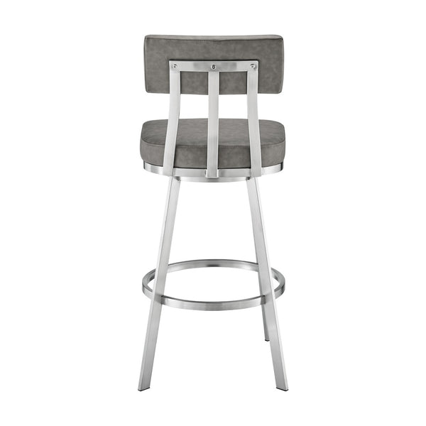 English Elm Verin Swivel Barstool Upholstered Faux Leather Seat Pedestal Base Kitchen Island B2736P354294