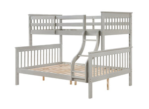 English Elm Marita Gray Twin/Full Bunk Bed - Durable Pine & MDF, 660 lb Capacity, Right Ladder, Easy Assemble B2726S00527