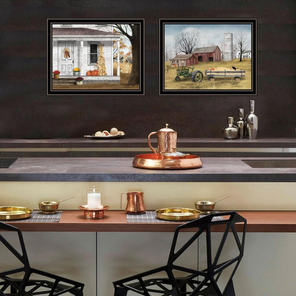 English Elm Trendy Decor 4u Autumn Harvest Two Panel Black Framed Art Set for Gallery Walls B067P254083