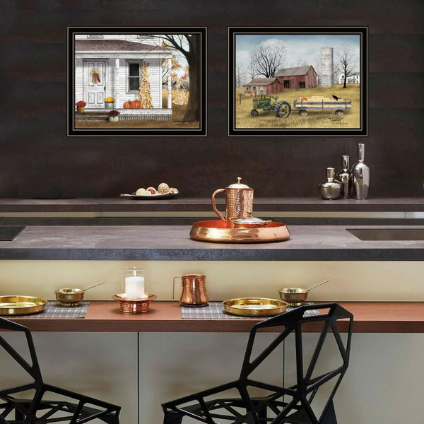 English Elm Trendy Decor 4u Autumn Harvest Two Panel Black Framed Art Set for Gallery Walls B067P254083