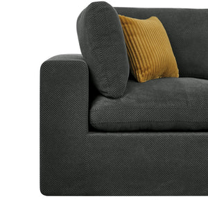 English Elm Coffee Bean Textured Modular Sectional Sofa Low Profile Living Room Contemporary Dark Gray B2748S00083