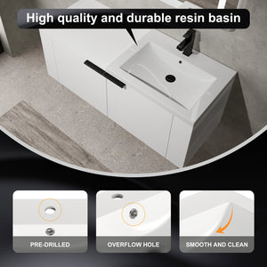 English Elm 48 Modern Bathroom Vanity Sink Combo with Soft-Close Doors, Engineered Wood, Spacious Storage, Easy Assembly Ameican White Oak W1972S00012