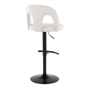 English Elm Adjustable Swivel Barstools Set of 2 White Upholstered Seats Black Metal Frame B202S02160