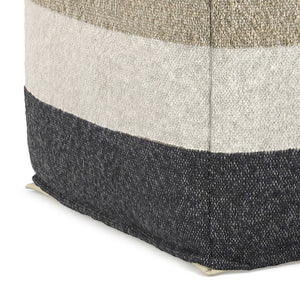 English Elm Claudette Woven Square Pouf Boho Global Pattern Footrest Accent for Living Rooms B136P427587