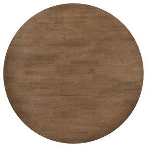 English Elm Guinea Round Walnut Dining Table with Intersecting Base, Convex Edge—Warm Solid Wood Charm B062P354063