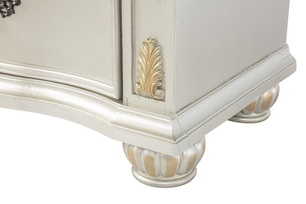 English Elm Lyon G07100-N Nightstand with Velvet-Lined Top Drawer, 3 Smooth-Glide Drawers, Ready-to-Use Wood Piece Champagne 36 L x 21 W x 33 H B078P301589