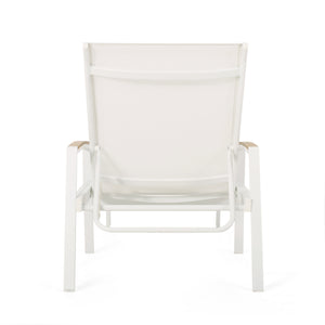 English Elm Christopher Knight Home® - OXTON Chaise Lounge with Breathable Nylon Mesh, Ergonomic Recline and Sleek Low-Profile Design for Comfort White 62753.00WWHIMP2