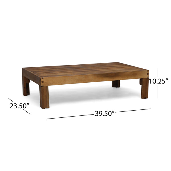 English Elm Christopher Knight Home® - ALCOVE Handcrafted L-Shape Sofa Set with Acacia Wood Frame, Water-Resistant Cushions, Ottoman Table Included Teak 63714.00DT
