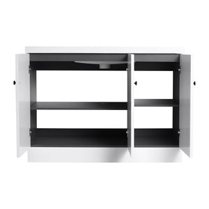 English Elm 48" Freestanding Bathroom Vanity with Thick Resin Sink, Soft-Close Doors, Adjustable Shelves, Durable Finish White W999S00275