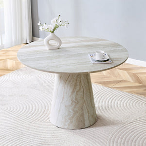 English Elm Only Round Mdf Dining Tabletop Light Wood Grain Finish Casual Family Meals W1151P388761