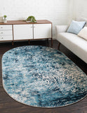 Unique Loom Oasis Wave Machine Made Abstract Rug Blue, Gray/Navy Blue/Ivory 5' 0" x 8' 0"