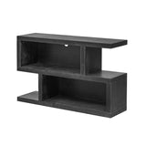 English Elm Trexm Retro Console Table With Symmetrical 2-Tier Open Shelf For Entryway and Living Room (Black)