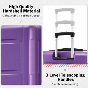 English Elm 2 Piece Abs Hard Shell Spinner Luggage Set with Tsa Lock Expandable Travel Suitcases Purple N732P198744I