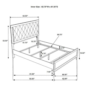 English Elm Taraval Queen Bedroom Set with Diamond Tufted Headboard and Six Drawer Dresser B062S01672