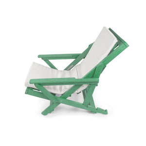 English Elm Pinecrest Outdoor Folding Lounge Chair Recycled Hdpe Reclining Patio Seat with Cushion Green B2745P409692