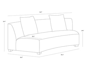 Sunpan Sarasota Modular Sofa - Luxurious Rhapsody Greige with Curved Design & Deep Cushioning for Comfort