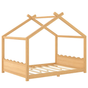 English Elm Twin House Frame Floor Bed Solid Pine Kids Room Montessori Low Profile Play Nook W1580P387841