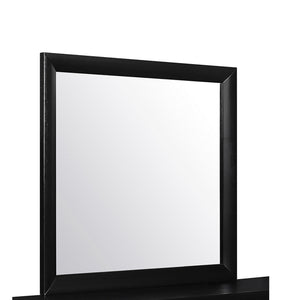 English Elm LUCILLE Large Wall Mirror with Sleek Frame and Rich Finish, Solid Wood Construction, Dresser-Ready Mounting Black 40.98 L x 37.68 W x 2.01 H B201P294789