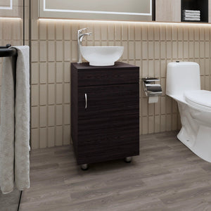 English Elm Wengue Bathroom Vanity With Integrated Vessel Sink, Spacious Storage, Modern Design For Small Spaces B062P303929-GIGA