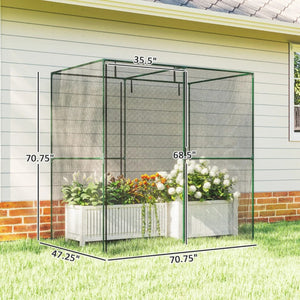 English Elm Spacious Garden Crop Cage with Steel Frame Hdpe Mesh Cover and Roll up Zippered Door T3971P468260