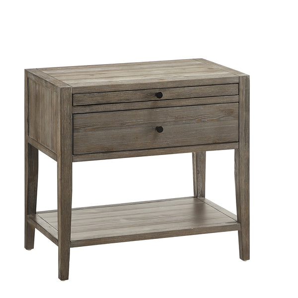 English Elm Sunveil 1-Drawer Nightstand with Pull-Out Tray and Open Shelf, Wood Construction, No Assembly Required Gray B050P362616