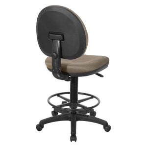 OSP Home Furnishings Sculptured Ergonomic Drafting Chair with Lumbar Support Padded Seat and Footring DC550-294