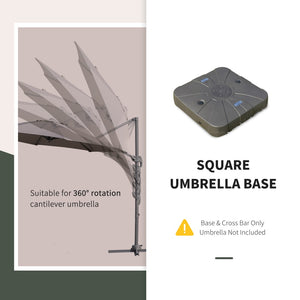English Elm Outsunny Heavy-Duty Square Cantilever Umbrella Base With Wheels, 330 Lb Capacity For Easy Movement W2225P249705-GIGA