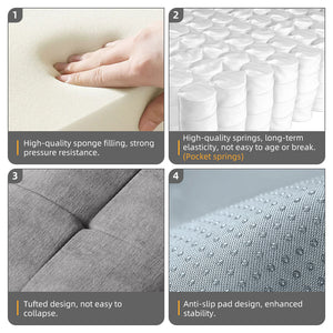 English Elm Modern Oversized Modular Sectional Sofa – Luxurious Chenille Fabric With 6 Pillows, No Assembly Needed! W1885S00072