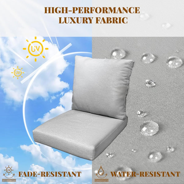English Elm Fr Outdoor 4 Piece Aluminum Conversation Set with Memory Foam Cushions for Patio T5925S00004