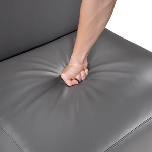 English Elm Leather Slipper Chair Top Grain Leather Upholstered Accent Seat High-Density Foam Durable Comfort Dark Gray 29.5 L x 33.5 W x 26.75 H B011P315629