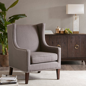 Madison Park Barton Modern/Contemporary Wing Chair FPF18-0151 Dark Gray