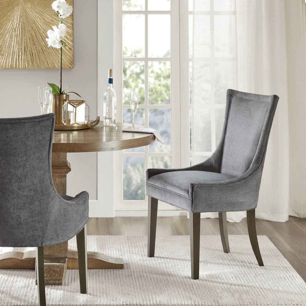 JLA Home Madison Park Signature - Ultra Upholstered Armless Dining Chairs Set of 2 — Plush Chenille, Solid Wood Legs, Tailored Piping Finish MPS108-0156